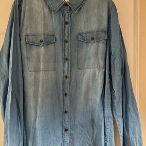 Women's Light Blue Button Down Shirt